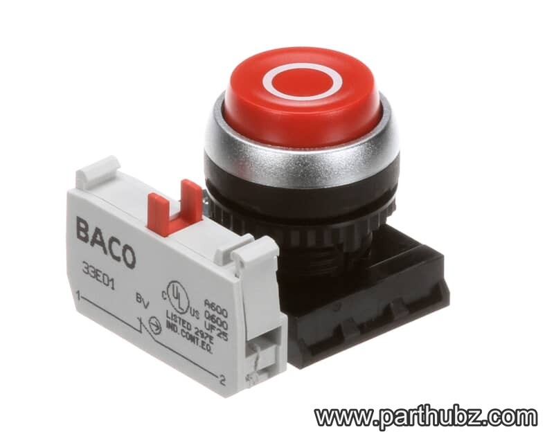 Hobart 00-477266 Push Button Stop Switch, Red, 208-230V